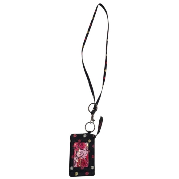 Vera Bradley Havana Dots & Rose print multicolor ID Lanyard - Picture 1 of 10